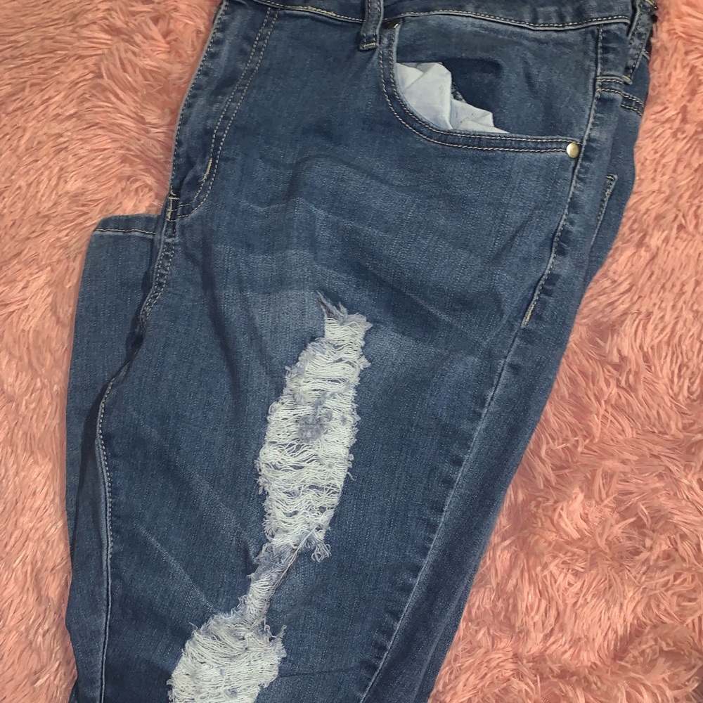 Distressed jeans